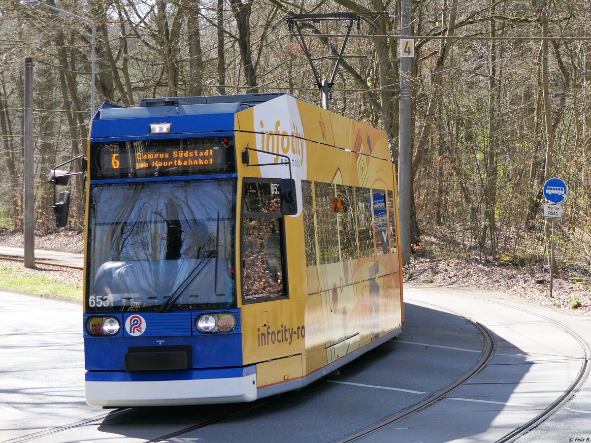 DUEWAG 6N1 NR. 653 der RSAG in Rostock.