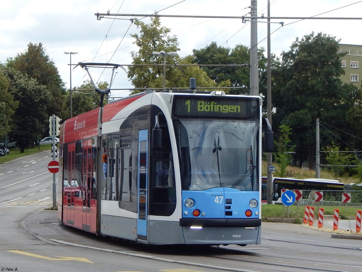 Siemens Combino NF6 Nr.47  Jörg Syrlin  der Stadtwerke Ulm in Ulm.