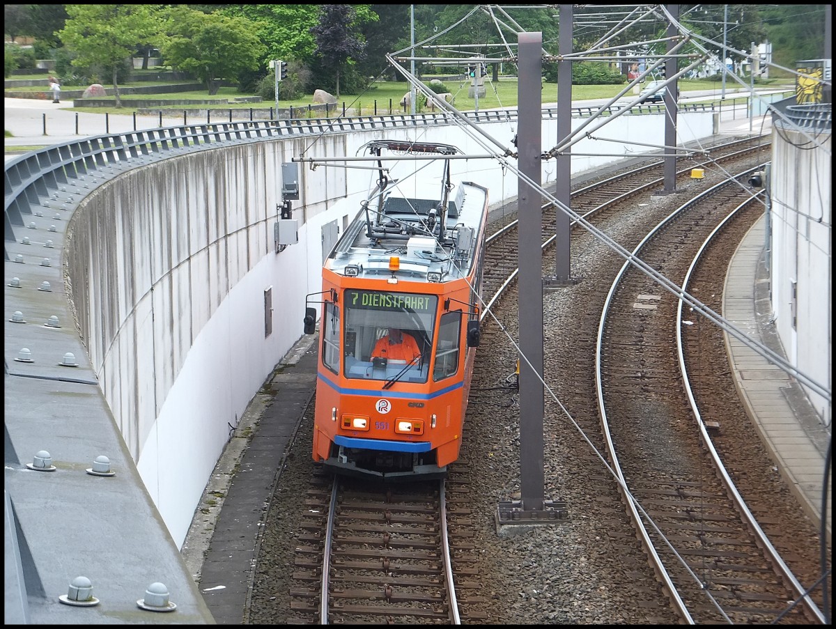 Tatra Stra�enbahn als  Werkstatt  in Rostock.